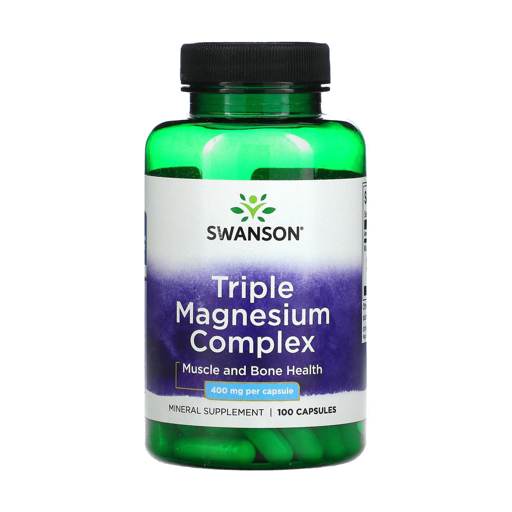 Потрійний комплекс магнію Swanson Triple Magnesium Complex  400 мг, 100 капсул